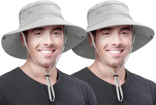 Miniatura 24 de Paquete de 2 sombreros Boonie para hombres y mujeres con protección UV UPF 50+ para pesca, senderismo y jardinería