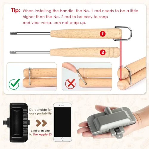 Miniatura 5 de Sandwichera 4w1h – Prensa para perros calientes y panini con parte superior de estufa, parrilla antiadherente de doble cara, se adapta a panes