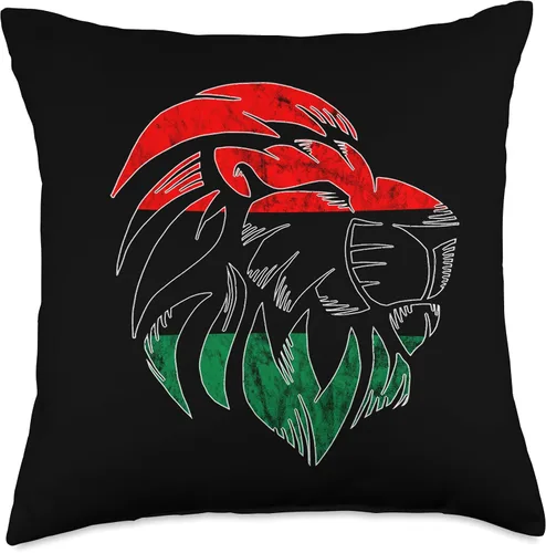 Pan African Pride Black History Pan African UNIA Flag Lion Afro-American Black History - Almohada de 18 x 18 pulgadas, multicolor