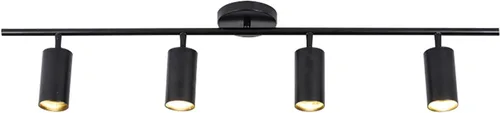Miniatura 14 de BOKT Luminarias de pista LED de 5 luces para techo dorado moderno, foco de 5 direcciones, iluminación interior de pista lineal vintage de mediados 5