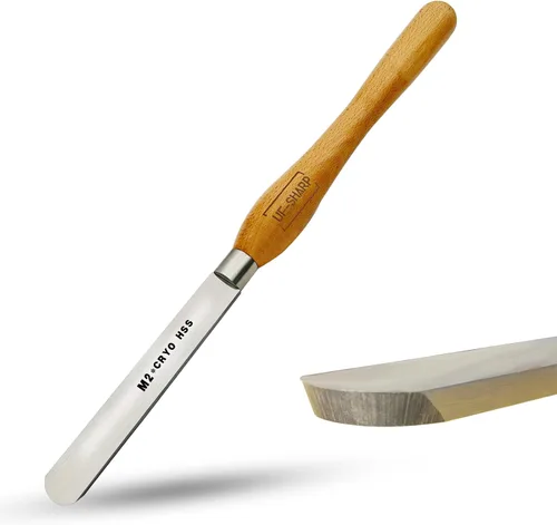 Miniatura 11 de Cincel sesgado de 1 pulgada, herramientas de torneado de madera de acero de alta velocidad M2 Cryo con mango de madera de haya