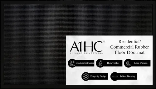A1HC - Tapetes de goma natural de alta calidad para entrada y dedos que mantienen el barro y la suciedad lejos para uso comercial y residencial,