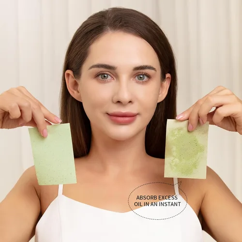 Miniatura 6 de Teenitor Hojas de secado de aceite para la cara, 400 hojas de té verde absorbentes de aceite hojas de papel secante para piel grasa, almohadillas