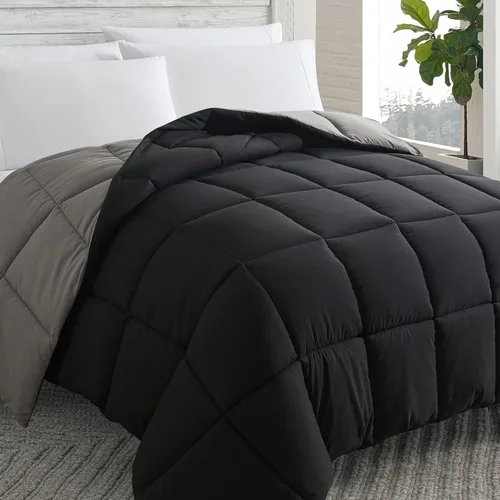 Miniatura 20 de Cosybay Edredón alternativo de plumón (rosa/gris claro, Queen) – Edredón de cama acolchado suave tamaño Queen para todas las estaciones – Inserto