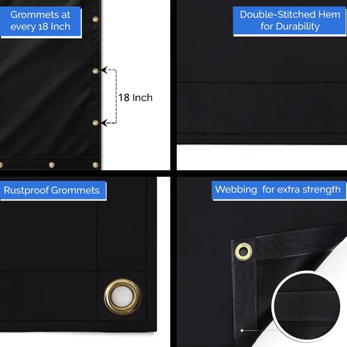 Miniatura 2 de Lonas en varios tamaños, lona impermeable de 18 onzas, lona de PVC 100% resistente a los rayos UV y a la intemperie, perfectas para toldo, tienda