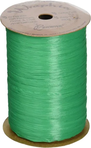 Miniatura 36 de Berwick Offray Cinta de rafia mate de 1/4" de ancho, verde manzana, 100 yardas, 0.276 in
