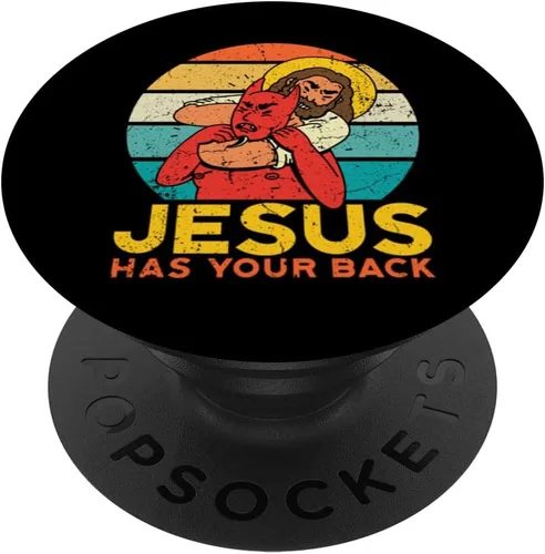 Jesús tiene tu espalda Jiu Jitsu Retro Christian Funny Meme PopSockets PopGrip intercambiable