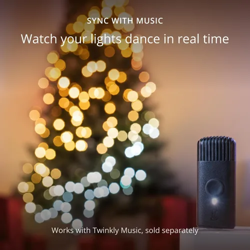 Miniatura 7 de Twinkly Cuerdas de 250 luces LED blancas, cadena de luces LED para exteriores e interiores, luces blancas de Navidad de cálido a fresco, LED