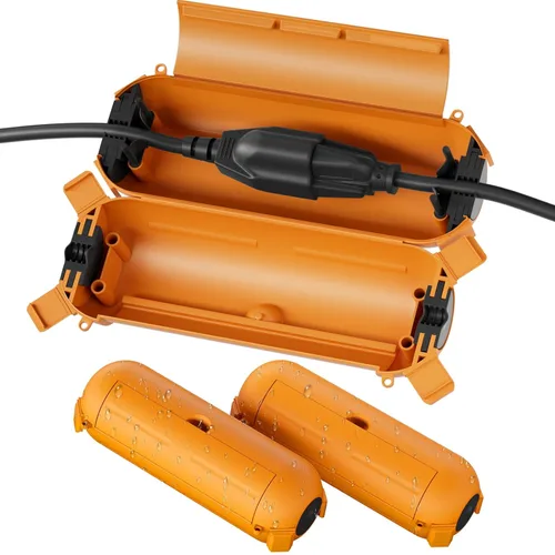Miniatura 26 de Flemoon [Paquete de 3] Cubierta de cable de extensión para exteriores, impermeable, resistente a la intemperie, caja de conexión eléctrica