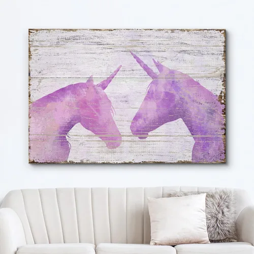 Miniatura 2 de Hermoso lienzo de paisaje, decoración de pared, arte moderno, juegos para el hogar Unicornio (rosa)