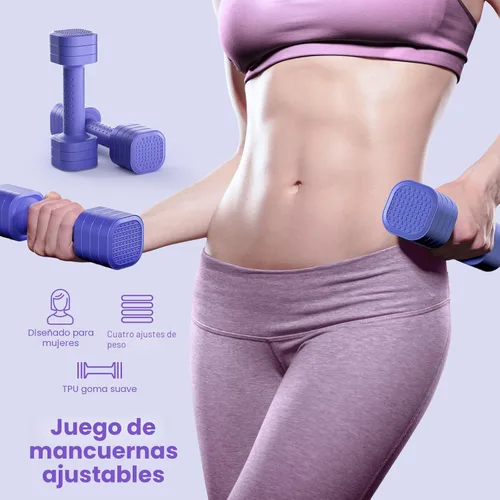 Miniatura 2 de Zempox Adjustable Dumbbell Set, 4 in 1 Free Weight Dumbbell Set for Women, Hand Weight for Women at Home, Each 2lb 3lb 4lb 5lb with TPU Soft Rubber