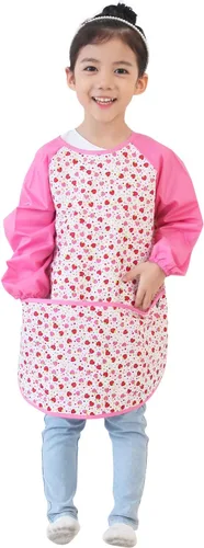 Miniatura 25 de Plie Kids Waterproof Art Smock – Long Sleeve Apron for Painting, Baking, Sensory Play (Ages 1–10)