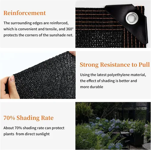 Miniatura 4 de Tela de sombra 70% de 6.5 x 10 pies, red de malla con ojales, protector solar, cubierta para plantas de invernadero, graneros, perros, perreras, 40%
