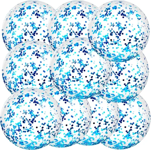 Miniatura 13 de Civaner 10 bolas inflables de playa con purpurina de 16 pulgadas, bola grande de confeti brillante para piscina, globo inflable transparente