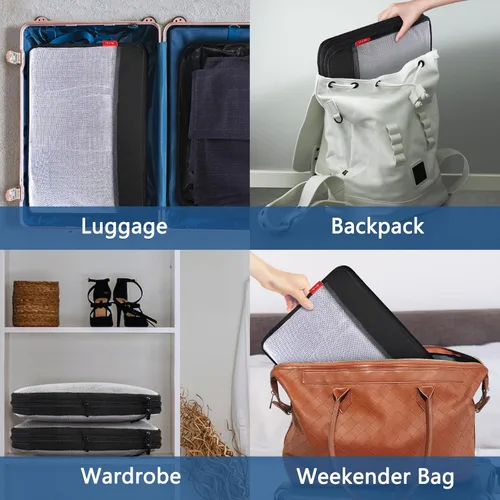 Miniatura 6 de U+U Large Compression Packing Cubes for Travel, Double-Sided Compression Suitcase Organizer Bag, Expandable Travel Accessories for Separate Clean