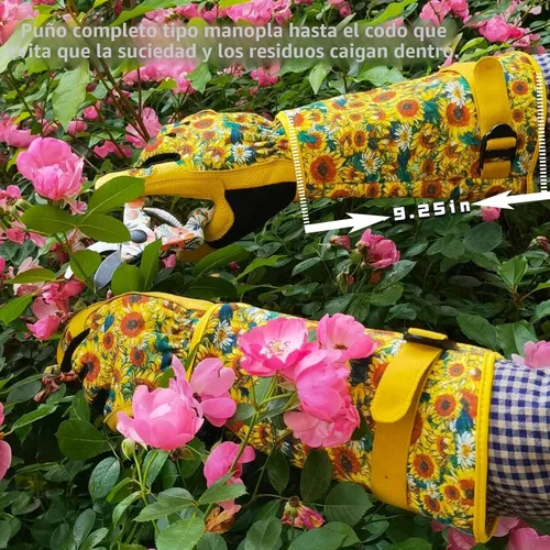 Miniatura 5 de Guantes Largos de Jardinería, Resistentes a Espinas y Pinchazos, Guantes Protectores para Rosas y Cactus para Jardinero, Regalos Girasol