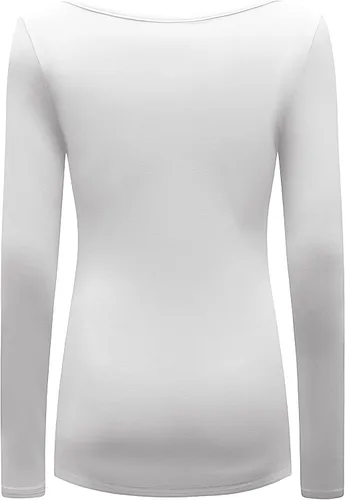Miniatura 4 de OThread & Co. Camiseta de manga larga con cuello en V, para mujer, con capa básica, de licra