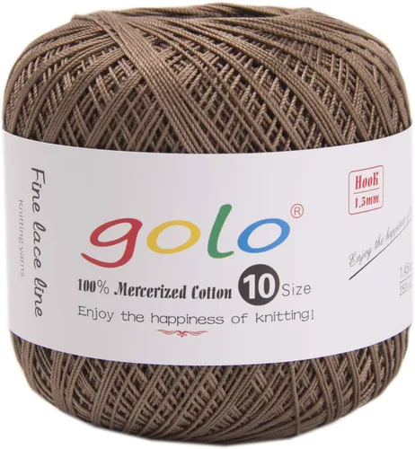 Miniatura 87 de Golo - Bolas de hilo para crochet de algodón tamaño 10, color algodón para crochet D-Fresa D078-fresa