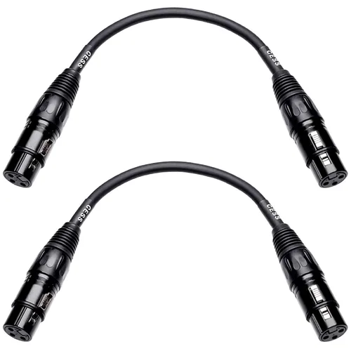 Miniatura 2 de CNCESS XLR hembra a hembra 3 pines micrófono cambiador de género, adaptador de bajo ruido, paquete de 2