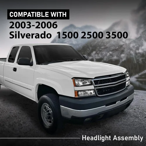 Miniatura 2 de G-PLUS Faros delanteros compatibles con Chevy Avalanche 1500 2500/Ajuste Chevy Silverado 1500 2500 HD 3500 2003-2006, lente transparente, carcasa