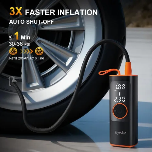 Miniatura 3 de Inflador de Neumáticos Compresor de Aire Portátil, Inflado Rápido y Alta Capacidad de Batería, Bomba de Aire Inalámbrica de 150PSI para Neumáticos