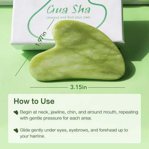 Miniatura 6 de huefull Herramienta natural de jade Xiuyan Gua Sha para cara y cuerpo, regalo de cuidado personal para mujeres y hombres