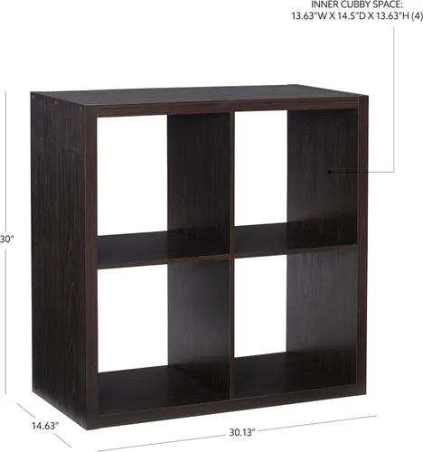 Miniatura 3 de Linon Home Decor Linon Dawes 4 gabinetes de almacenamiento de cubos de café expreso