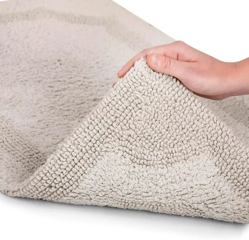 Miniatura 5 de voyzz home Juego de 2 alfombras de baño reversibles de 20 x 32 pulgadas a 17 x 24 pulgadas, 100 % algodón copetudo a mano, suaves y absorbentes