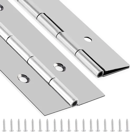 Miniatura 8 de Bisagra de piano de 48 x 3 pulgadas, bisagra de piano de acero inoxidable resistente, bisagra continua para gabinete, puerta, cajas de madera
