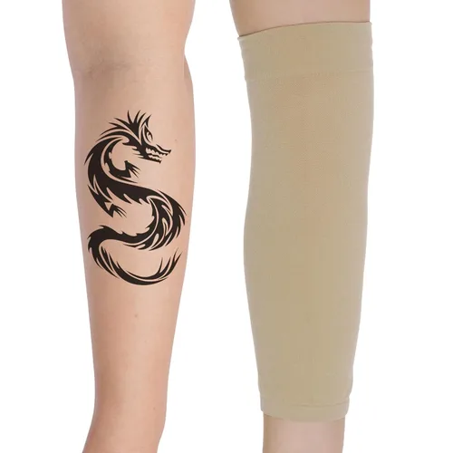 Miniatura 5 de HOVEOX 1 par de mangas de antebrazo para cubrir tatuajes para hombres y mujeres, Desnudo/, Grande