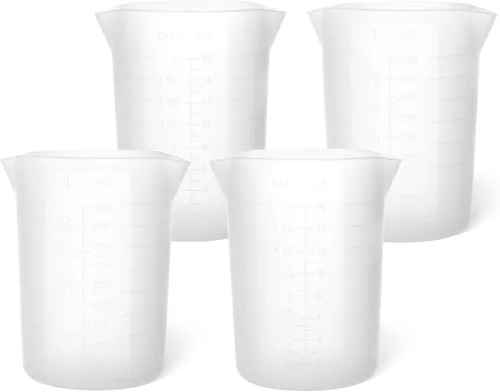 Gartful Vasos medidores de silicona grandes de 15.2 fl oz, vasos de resina reutilizables de 15 onzas para epoxi, moldes de fundición, slime,
