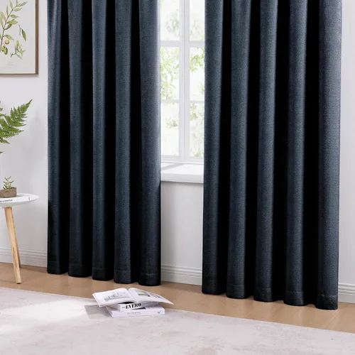 Miniatura 2 de WRENSONGE Cortinas opacas para dormitorio, cortinas opacas negras de 63 pulgadas de largo para sala de estar, ventanas, cocina, habitación, cortinas