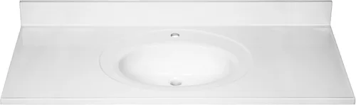 Miniatura 8 de Top de tocador de mármol cultivado de 49 pulgadas con protector contra salpicaduras, paquete mejorado, blanco - Design House, 554634