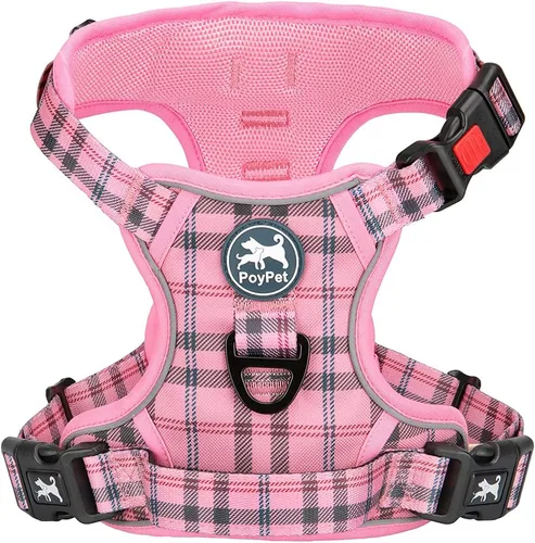 Miniatura 16 de PoyPet - Arnés para perro sin tirones, chaleco reflectante ajustable para mascotas con asa acolchada de fácil control para perros pequeños, medianos
