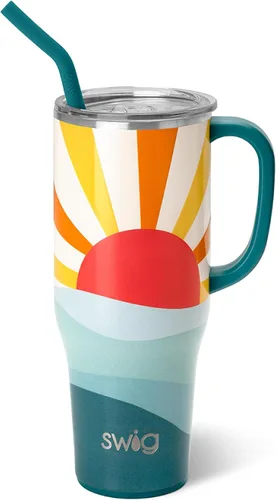 Miniatura 50 de Swig Life - Taza Mega de 40 onzas, Taza de 40 oz con asa y pajita, apta para portavasos, apta para lavavajillas, taza aislante extra grande
