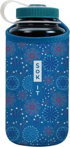 Miniatura 32 de Sok It BotlSok Funda para botella de agua con cubierta de neopreno aislante (Floral abstracto, se ajusta a CamelBak o Nalgene de 12 onzas)