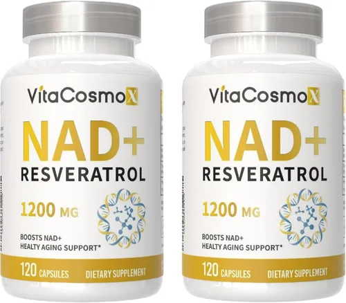 Miniatura 6 de Suplemento NAD+ 1,200 mg por porción, 120 cápsulas (dinucleótido de nicotinamida y adenina) - 60 porciones, sin gluten, vegano
