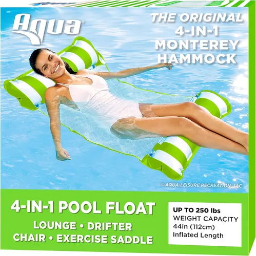Miniatura 2 de Aqua Original Monterey - Hamaca flotante 4 en 1 para piscina y hamaca de agua, multiusos, inflable para adultos, material patentado de PVC grueso