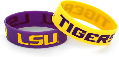 Miniatura 5 de aminco NCAA - Juego de pulseras de goma de silicona unisex para adultos, paquete de 2