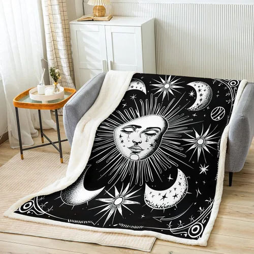 Miniatura 15 de Manta Sherpa de esquí para deportes de esquí, manta de felpa para deportes de invierno, manta de forro polar para sofá, cama, paisaje de nieve