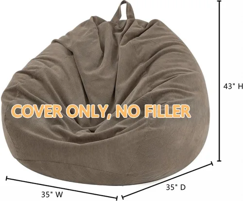 Miniatura 3 de Funda para Silla Puf de 3 pies (Sin Relleno) 35"×43" Almacenamiento Grande de Animales de Peluche Silla Puf Lavable Funda para Silla Puf Grande