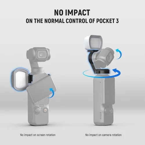 Miniatura 7 de NEEWER Basics Luz Auxiliar Magnética Compatible con DJI OSMO Pocket 3 Gimbal Cam Creator Combo, 1.3W USB C Recargable de Plástico Mini LED Accesorio