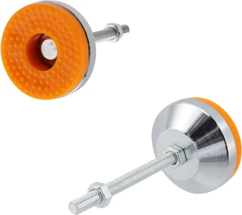 Miniatura 2 de T Tulead Pies de nivelación M8xH100, nivelador ajustable de acero al carbono, patas de andamio, niveladores de piso de goma de 2.36 pulgadas