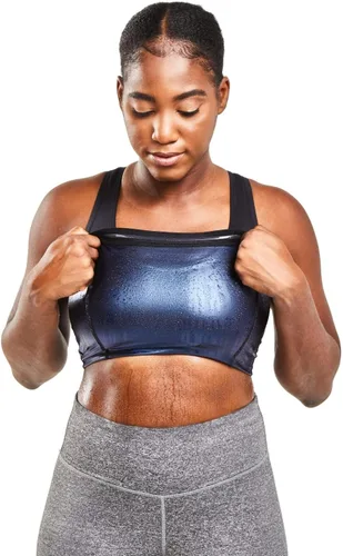 Sweat Shaper Racer Tank: Camiseta de compresión con espalda cruzada para mujer, camiseta sin mangas adelgazante, camiseta de tirantes premium para