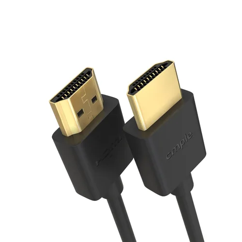 Miniatura 3 de Cmple - Paquete de 2 cables HDMI flexibles, 1.5 pies, HDMI 2.0 ultrafino, ARC, 3D Negro