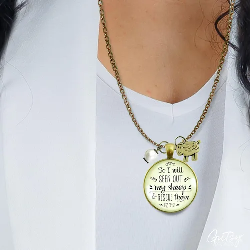 Miniatura 18 de Gutsy Goodness Faith He Cares - Collares hechos a mano con mensaje para mujer cristiana