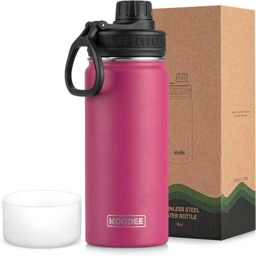 Miniatura 59 de koodee Insulated Water Bottle, 32 oz Stainless Steel Double Wall Vacuum Wide Mouth Sport Bottle with Leakproof Spout Lid (Navy)