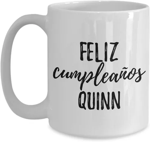 Miniatura 9 de Feliz Cumpleanos Quinn Mug Spanish Happy Birthday Personalized Name Gift Coffee Tea Cup 11 oz