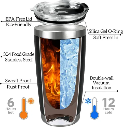 Miniatura 5 de Vaso personalizado con texto 9 diseños, 10 colores, vaso de viaje aislado al vacío con tapa y pajilla, regalo de agradecimiento personalizado
