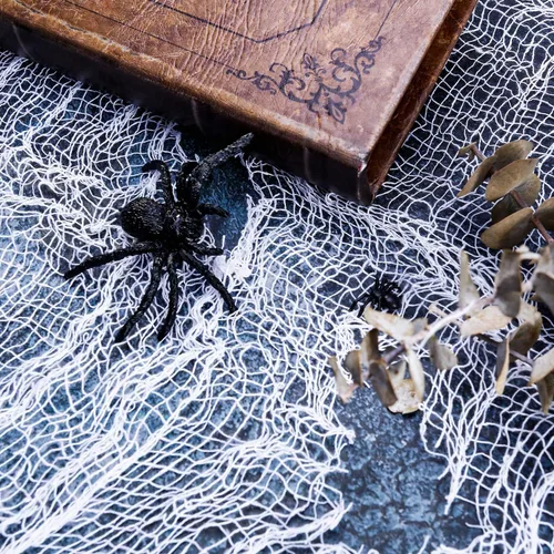 Miniatura 6 de Paquete de 4 paños espeluznantes de Halloween de tela espeluznante de tela suelta de gasa de gasa extraña para decoración de fiesta de Halloween